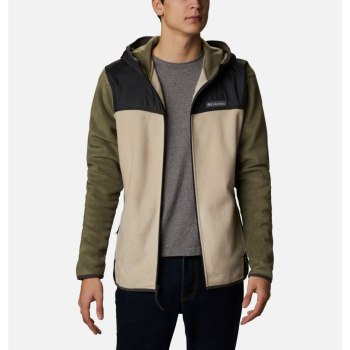 Columbia Muške Jakne - Cottonwood Park Overlay Full Zip Fleece Sive Zelene Kaki Boja | XMHK-24385